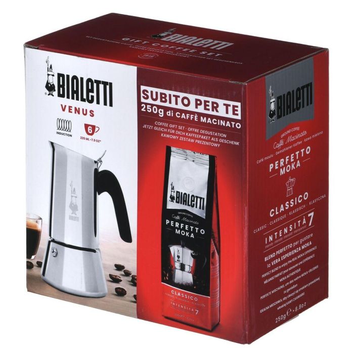 Cafetera italiana + 1 Café Perfetto Moka Classico - BIALETTI - VENUS - 6 tazas - 0,30 L - Paquete de 250 g - Plata 3