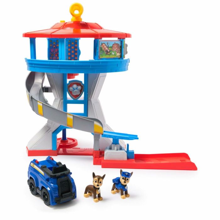 Spin Master Centro de Mando Torre de Control Paw Patrol, Set de Juego con 2 figuras de cachorros y cartas de misión, 50 cm de altura, Edad +3 años 6