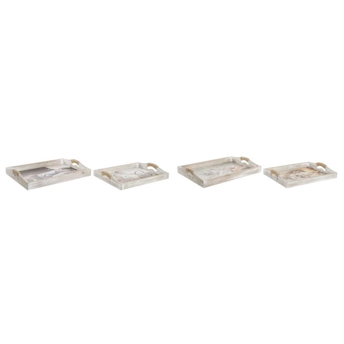 DKD Home Decor Bandeja Decorativa Oriental de Madera MDF Multicolor, 40x30x6 cm, Juego de 2 Bandejas, Diseño Surtido 1 DKD Home Decor Bandeja Decorativa Oriental de Madera MDF Multicolor, 40x30x6 cm, Juego de 2 Bandejas, Diseño Surtido 1