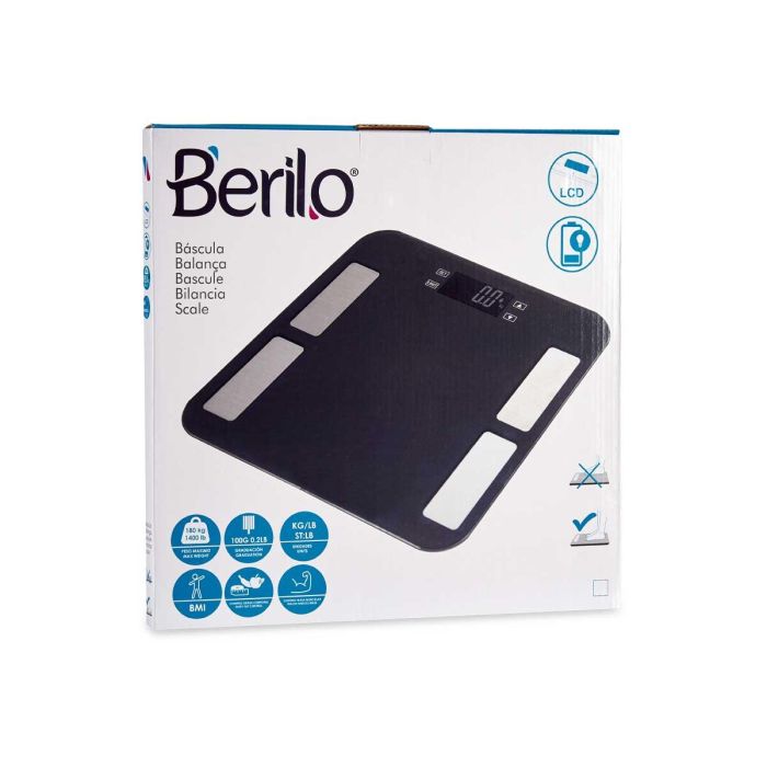 Bascula Digital Baño 180Kg Gris Antracita Berilo 33X2CM (6 Unidades) 2 Bascula Digital Baño 180Kg Gris Antracita Berilo 33X2CM (6 Unidades) 2