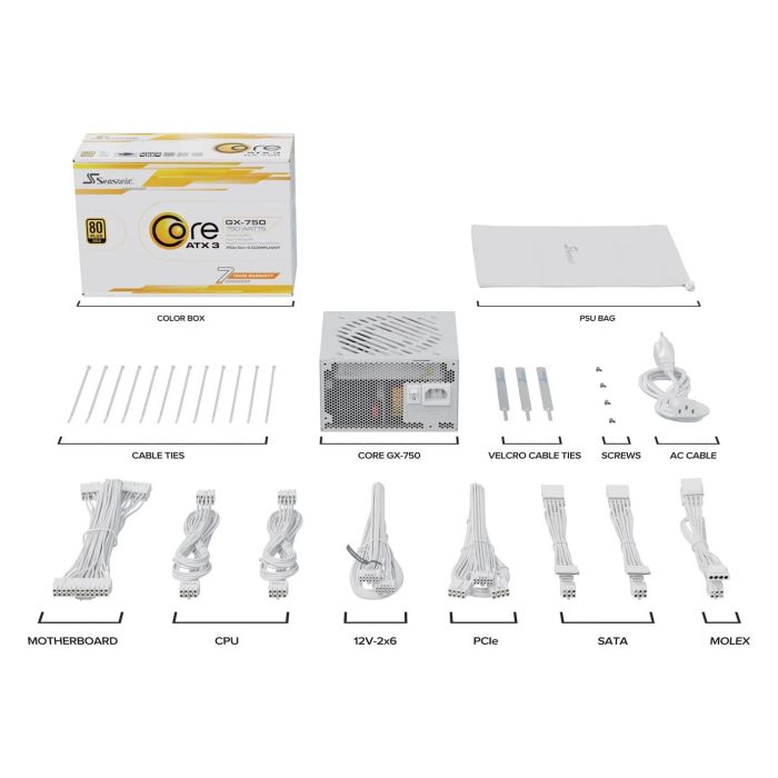 Seasonic GX-750-V2-WHITE Fuente de Alimentación ATX 750W 80 PLUS Gold Modular Blanco 1 Seasonic GX-750-V2-WHITE Fuente de Alimentación ATX 750W 80 PLUS Gold Modular Blanco 1