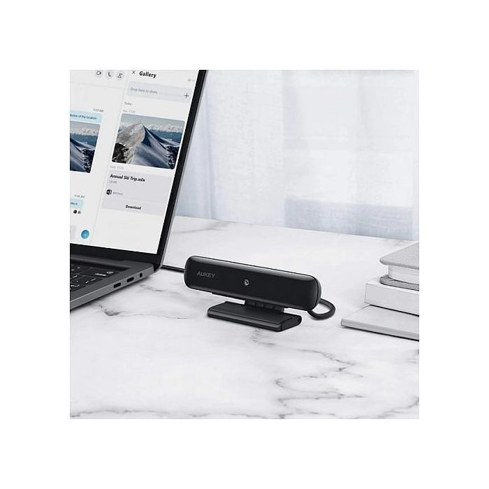 AUKEY Webcam PC-W1 Stream Series Full HD 1080p con Sensor CMOS 1/2,7" y Ángulo de Visión 75° Negro