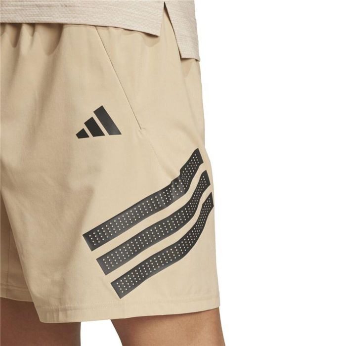 Pantalón Corto Deportivo Adidas Gym+ 3 Bandas Short Blanco Natural Hombre 2