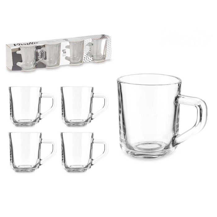Vivalto Set de 4 Tazas de Vidrio para Café con Asa, 80 ml, 30x7x5 cm (24 Unidades) Vivalto Set de 4 Tazas de Vidrio para Café con Asa, 80 ml, 30x7x5 cm (24 Unidades)