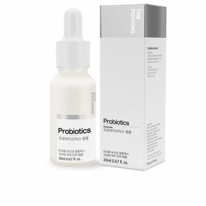 The Potions PROBIOTICS Ampolla Facial: Tratamiento Hidratante, Fortalece Barrera Cutánea y Reequilibra Piel Sensible 20ml