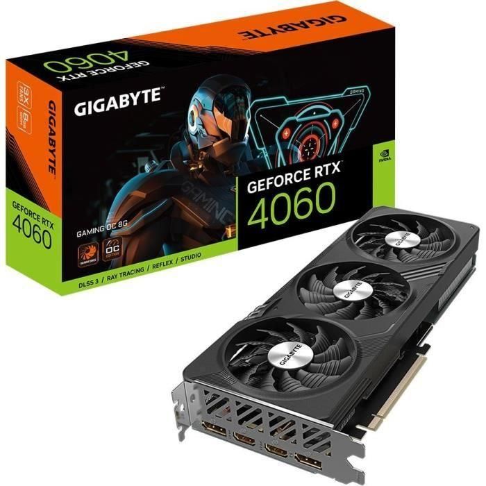 Gigabyte - Tarjeta gráfica - GeForce RTX 4060 Gaming OC 8G Gigabyte - Tarjeta gráfica - GeForce RTX 4060 Gaming OC 8G
