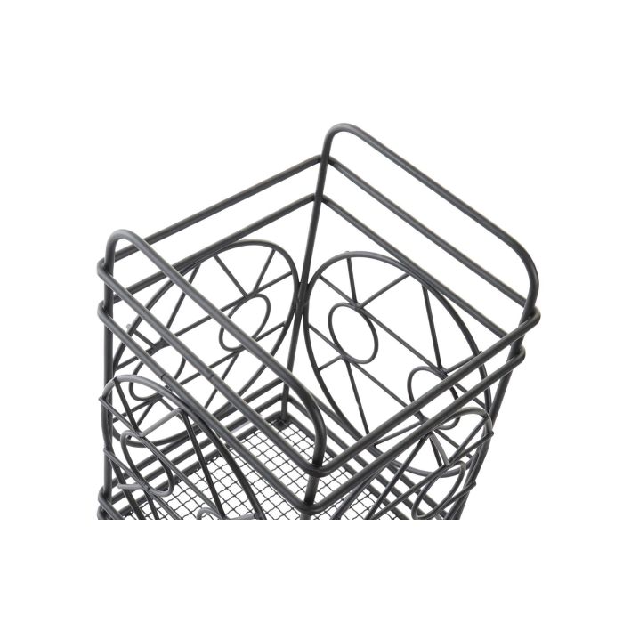 DKD Home Decor Cubertero Cottage Negro Metal 12 x 12 x 20 cm 1