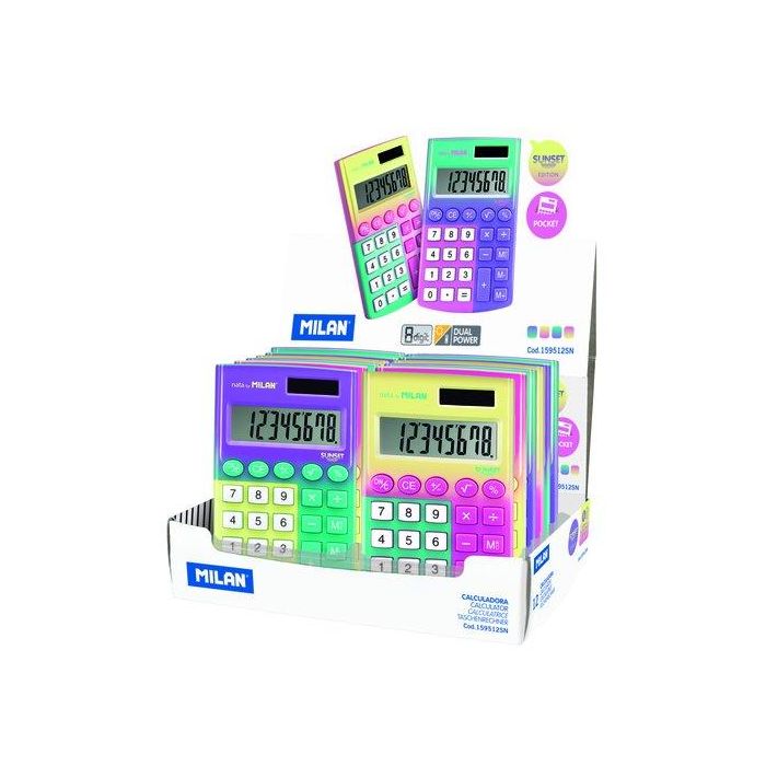 Calculadora De Bolsillo Milan Sunset Expositor De 12