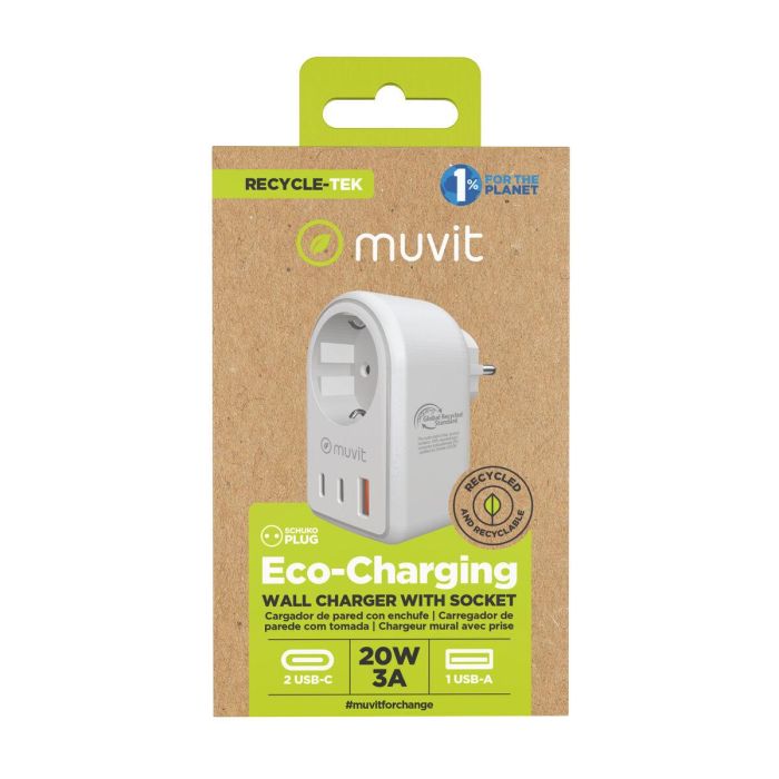 muvit for change enchufe 2 Tipo C 20W + 1 USB blanco 4 muvit for change enchufe 2 Tipo C 20W + 1 USB blanco 4