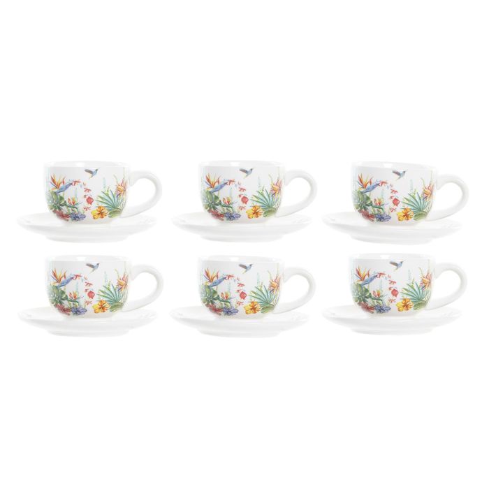 Cafe Tropical DKD Home Decor Multicolor 18 x 20 x 20 cm Set de 6 1