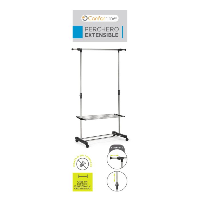 Perchero extensible 89-145 x 43 x 90-160 cm Confortime - Inde (6 Unidades) 4 Perchero extensible 89-145 x 43 x 90-160 cm Confortime - Inde (6 Unidades) 4