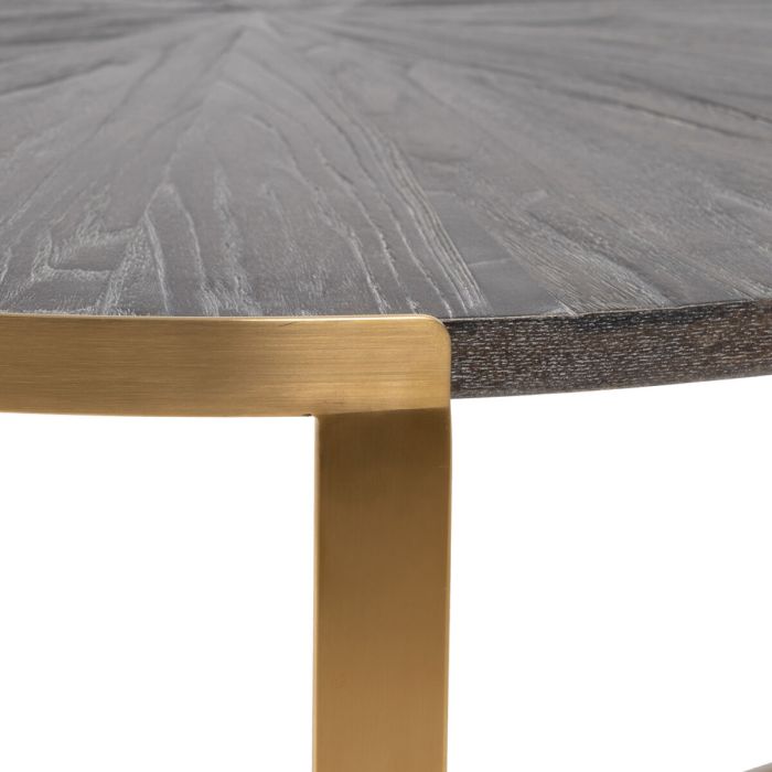 Mesa de Centro Dorado Marrón oscuro 90 x 90 x 45 cm 6