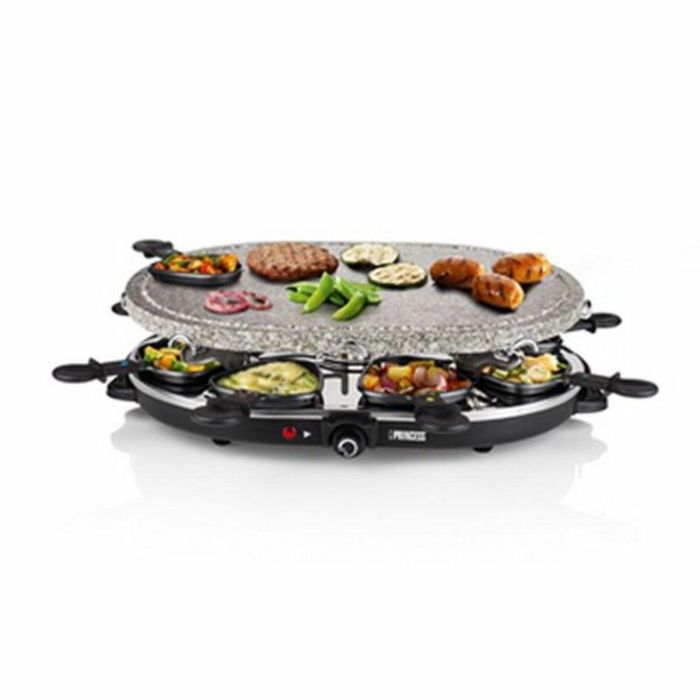 Raclette Princess 8 Oval Stone Grill Party Negro Gris 5