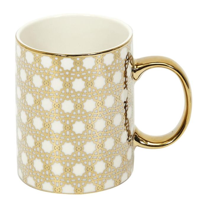 Home Deco Factory Mug 300 Ml Gold Lounge Decoración Cerámica 3 Home Deco Factory Mug 300 Ml Gold Lounge Decoración Cerámica 3