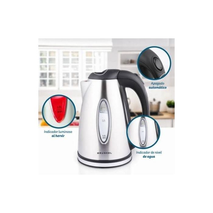 Hervidor Grunkel HV-16GX Acero Inoxidable 2200 W 1,7 L 2 Hervidor Grunkel HV-16GX Acero Inoxidable 2200 W 1,7 L 2