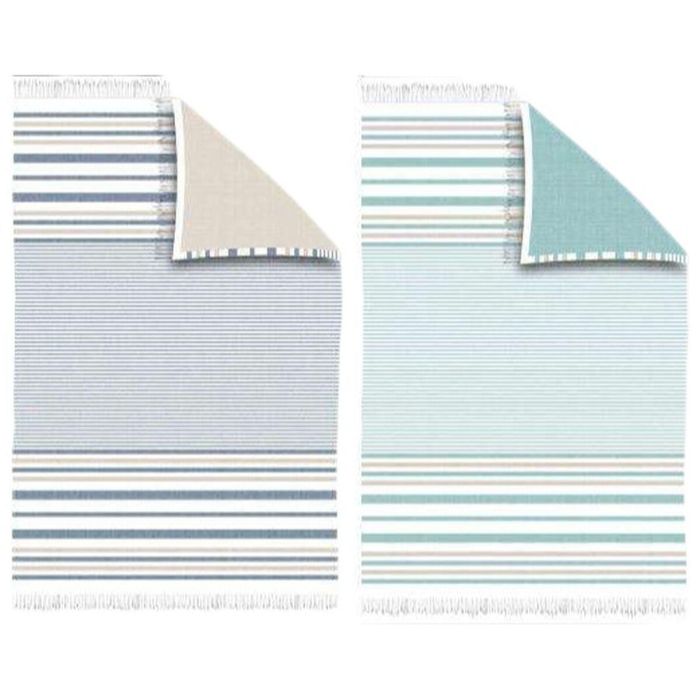 Secaneta Pareo de Rayas y Flecos, Diseño Teovo Agua Multicolor, 100x150 cm - Modelos Surtidos