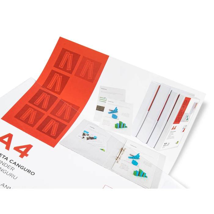 Liderpapel Carpeta Canguro 2 Anillas Mixtas 55mm A4 Plástico Blanco 8