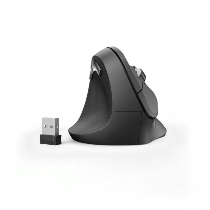 Hama EMW-500L Ratón Inalámbrico Vertical Ergonómico para Zurdos, Sensor Óptico 1800 DPI, 6 Botones, Superficie Engomada, Negro 2 Hama EMW-500L Ratón Inalámbrico Vertical Ergonómico para Zurdos, Sensor Óptico 1800 DPI, 6 Botones, Superficie Engomada, Negro 2