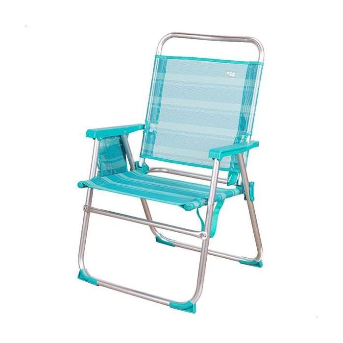 Silla playa plegable aluminio fija mediterran 48x50x88 cm Silla playa plegable aluminio fija mediterran 48x50x88 cm