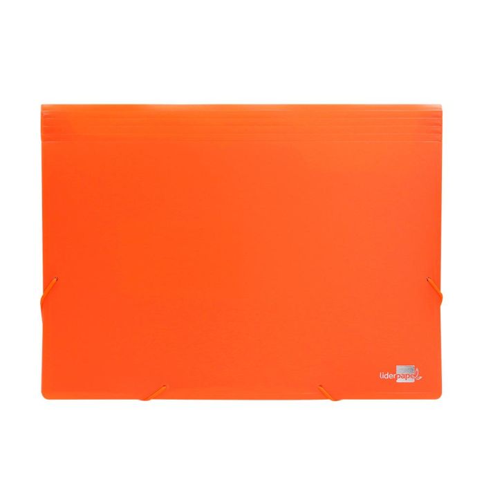 Carpeta Liderpapel Clasificador Fuelle Polipropileno Din A4 Naranja Fluor Opaco 13 Departamentos 2