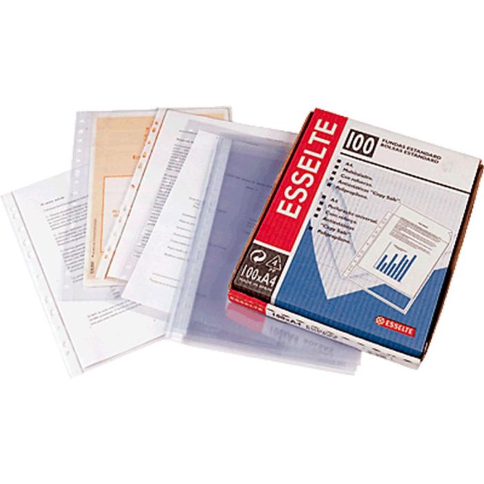 Esselte Funda Pp Cristal 16 Taladros Folio 80 Micras -100U- 2