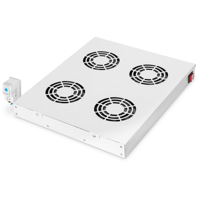 Digitus Unidad de ventilación de techo 4 ventiladores para rack 19", gris, flujo de aire 552 m³/h