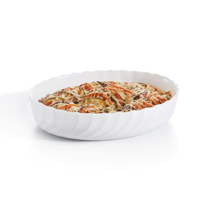 Fuente de Cocina Luminarc Trianon Ovalado Blanco Vidrio (22 x 16 cm) (8 Unidades) 1