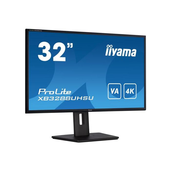 Iiyama Monitor ProLite XB3288UHSU-B5 32" UHD 4K, Panel VA, 60Hz, 3ms, HDMI, DisplayPort, USB, Altura Ajustable, Giratorio 1