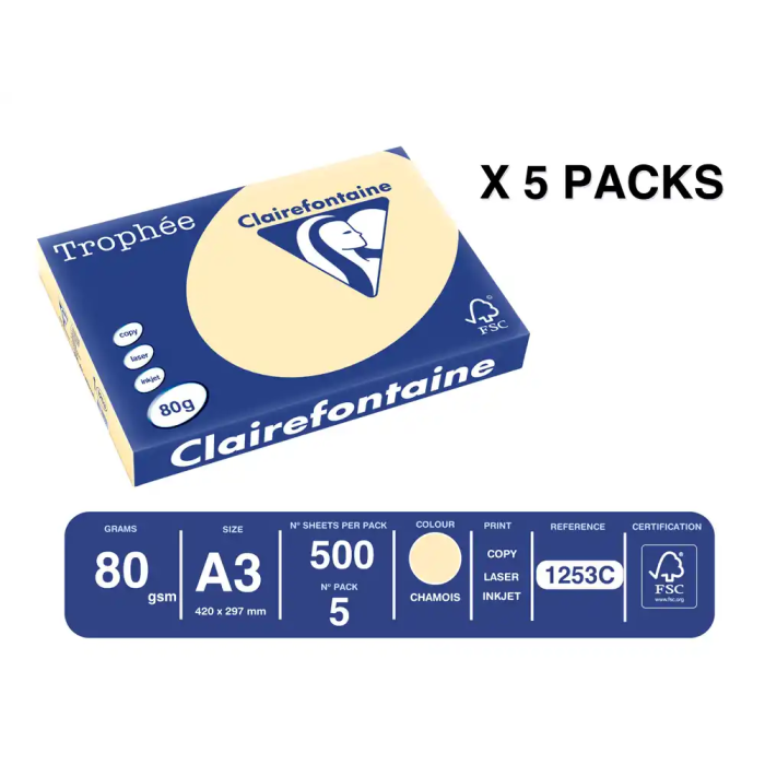 Trophee Papel Color A3 80gr Arena Pastel Paquete 500 Hojas 1 Trophee Papel Color A3 80gr Arena Pastel Paquete 500 Hojas 1