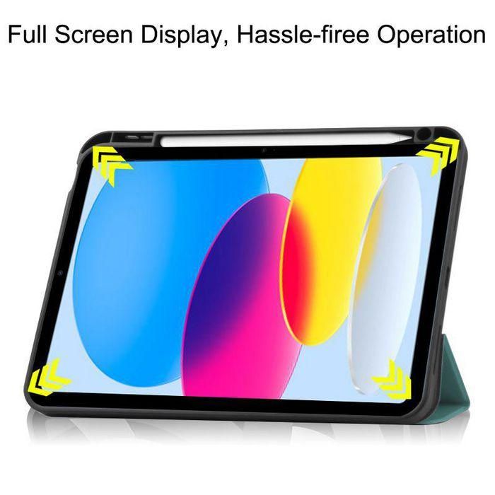 CoreParts For Apple iPad 10th Gen 10.9-inch (2022) Tri-fold Caster TPU Cover Built-in S Pen Holder with Auto Wake Function - Dark Green 4 CoreParts For Apple iPad 10th Gen 10.9-inch (2022) Tri-fold Caster TPU Cover Built-in S Pen Holder with Auto Wake Function - Dark Green 4
