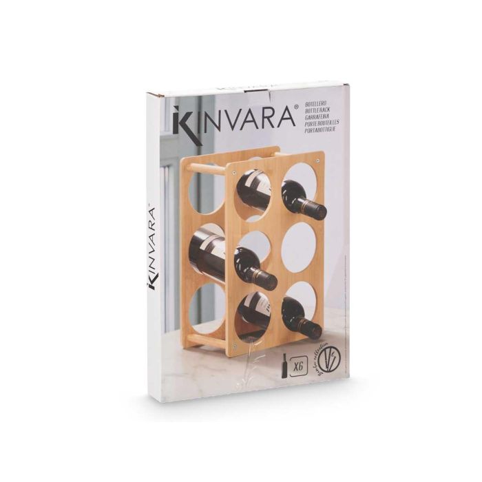 Botellero 6 Botellas Bambu Kinvara 35X4CM (6 Unidades) 2 Botellero 6 Botellas Bambu Kinvara 35X4CM (6 Unidades) 2