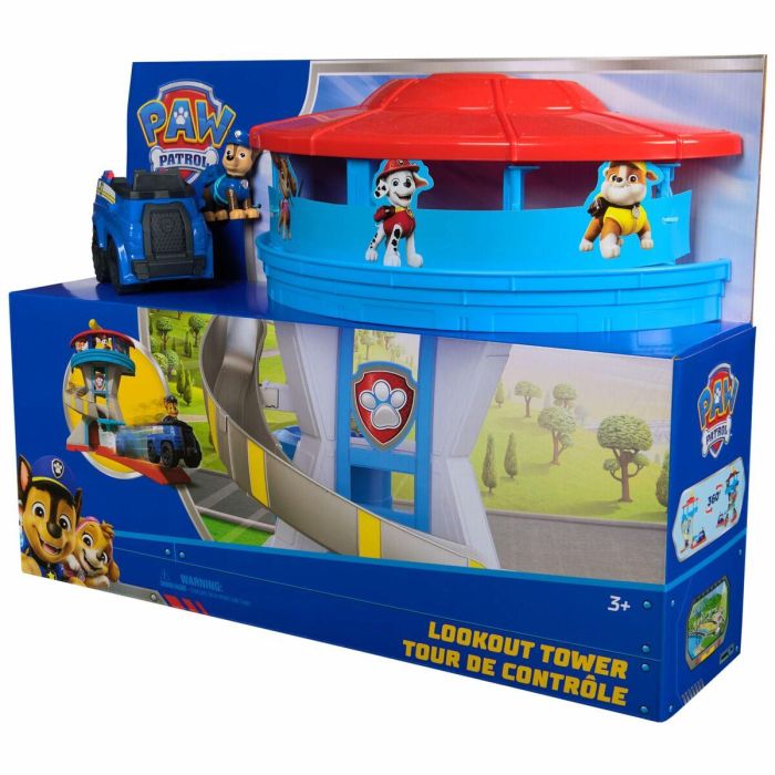 Spin Master Centro de Mando Torre de Control Paw Patrol, Set de Juego con 2 figuras de cachorros y cartas de misión, 50 cm de altura, Edad +3 años