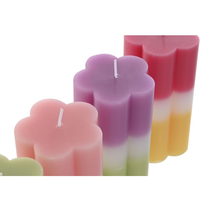 DKD Home Decor Vela Shabby Multicolor de Cera con Diseño Floral 7x14x7 cm, 470gr (Pack 12 Unidades) 2 DKD Home Decor Vela Shabby Multicolor de Cera con Diseño Floral 7x14x7 cm, 470gr (Pack 12 Unidades) 2