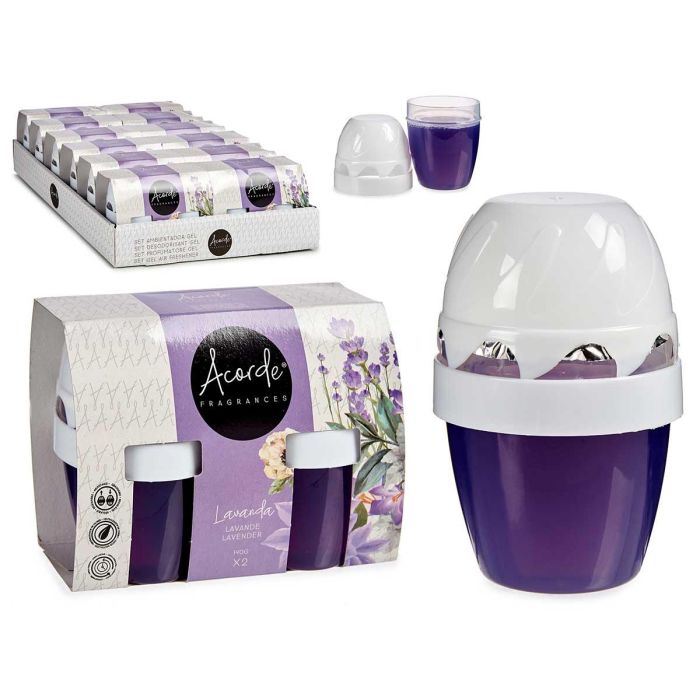 Set 2 Ambientadores Gel 140Gr X 2 Lavanda Acorde 14X10CM (24 Unidades) Set 2 Ambientadores Gel 140Gr X 2 Lavanda Acorde 14X10CM (24 Unidades)