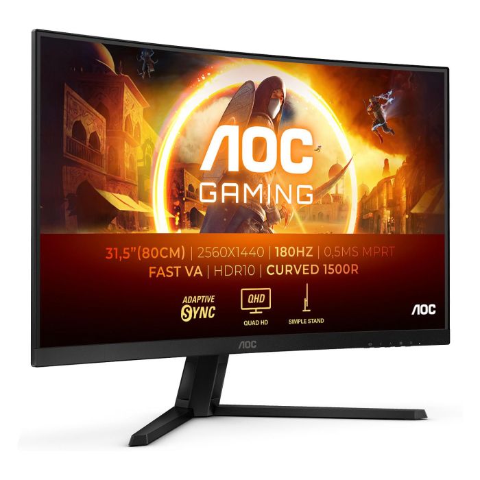 AOC Monitor Gaming CQ32G4VE 32" 2560x1440 QHD Curvo 180Hz 0,5ms Fast VA HDR10 HDMI DP Negro 1 AOC Monitor Gaming CQ32G4VE 32" 2560x1440 QHD Curvo 180Hz 0,5ms Fast VA HDR10 HDMI DP Negro 1