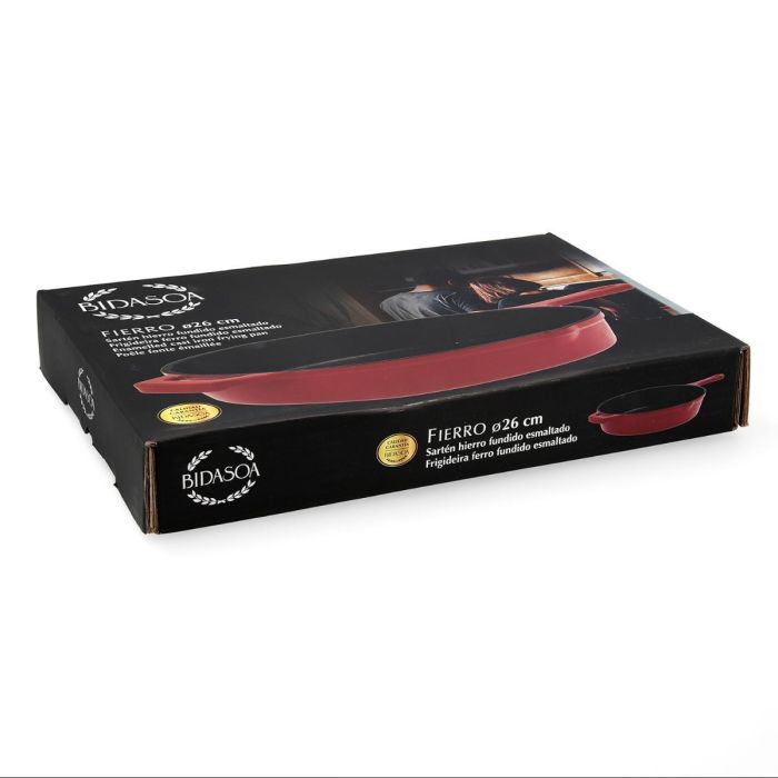 Bidasoa Fierro Sartén Hierro Esmaltado 26 cm Rojo Antiadherente, Extra Resistente, Libre PFOA, Apta Inducción y Gas 5 Bidasoa Fierro Sartén Hierro Esmaltado 26 cm Rojo Antiadherente, Extra Resistente, Libre PFOA, Apta Inducción y Gas 5