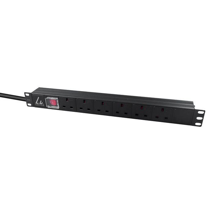 Lanview UK Rack mount 19" power strip, 3m, 1U 13A with 6 x UK sockets 1 Lanview UK Rack mount 19" power strip, 3m, 1U 13A with 6 x UK sockets 1