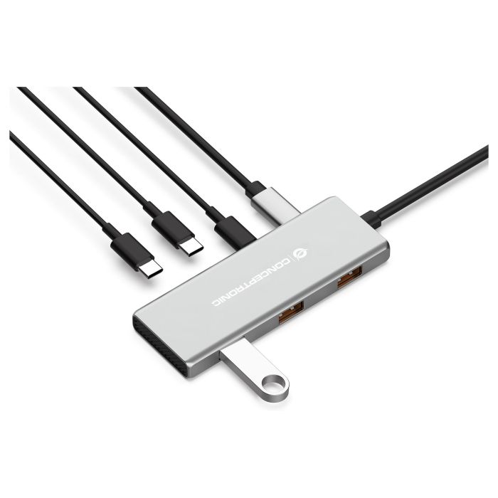 Conceptronic HUBBIES17G Hub USB 3.2 Gen 2 de 7 Puertos (4x USB-C, 3x USB-A) hasta 10 Gbps con Power Delivery 100W 1 Conceptronic HUBBIES17G Hub USB 3.2 Gen 2 de 7 Puertos (4x USB-C, 3x USB-A) hasta 10 Gbps con Power Delivery 100W 1