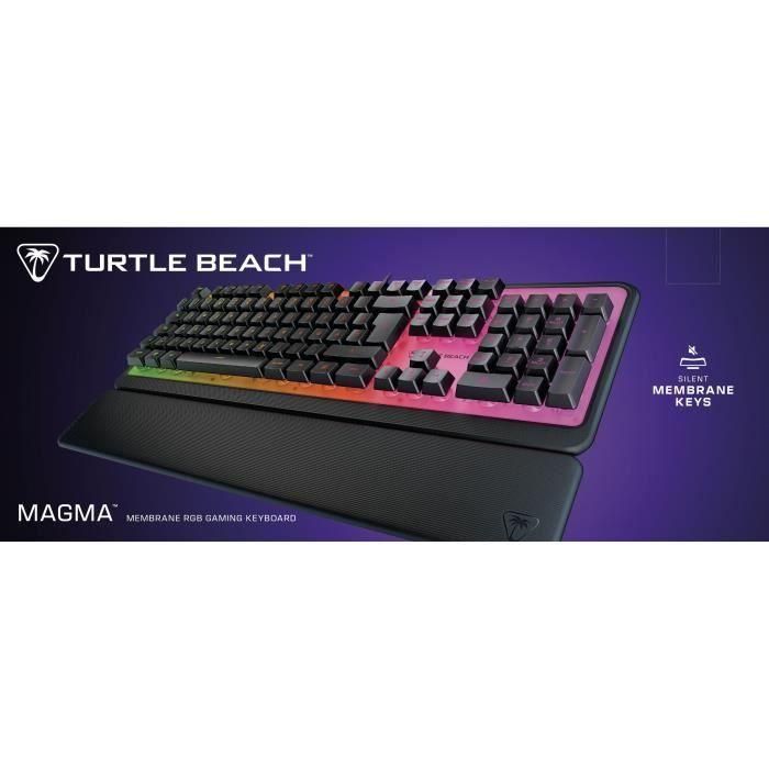 Teclado para juegos - Turtle Beach Magma - Membrana RGB - Negro, teclas silenciosas, AIMO RGB 5