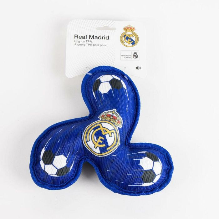 Cerdá Juguete para Perro de Goma TPR, Colección Oficial Real Madrid, resistente para morder y masticar, Color Azul, 23 x 23 x 3 cm 1