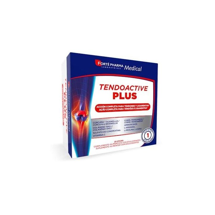 Tendoactive Plus Colágeno Vitamina C Cobre Cúrcuma Boswellia para Tendones 20 Sticks
