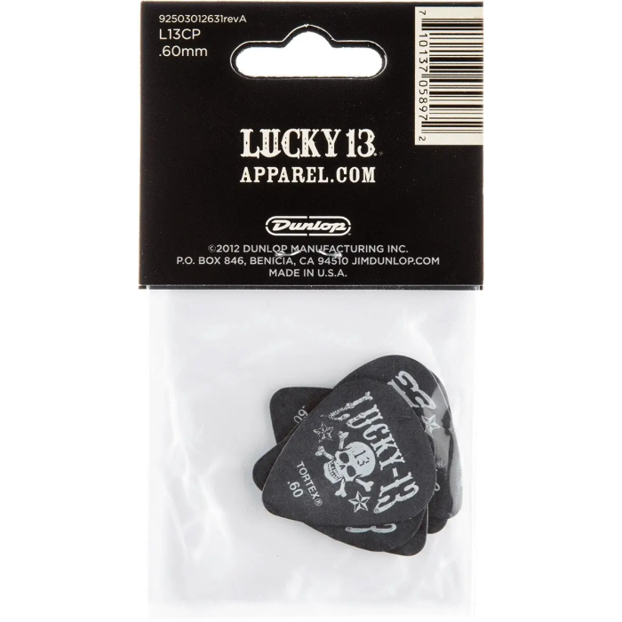 Dunlop Lucky 13 Series Iii The Original Púas Guitarra 0,60 Mm Pack 6 Ud. 1
