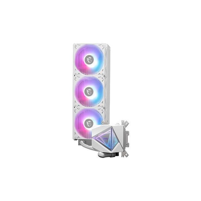 SISTEMA DE REFRIGERACION LIQUIDA MSI PARA CPU MAG CORELIQUID I360 WHITE,INTEL/AMD,RADIADOR 360mm,FAN4PIN,20dBA,ARGB (3 VENTILADORES) (BLANCO) 1