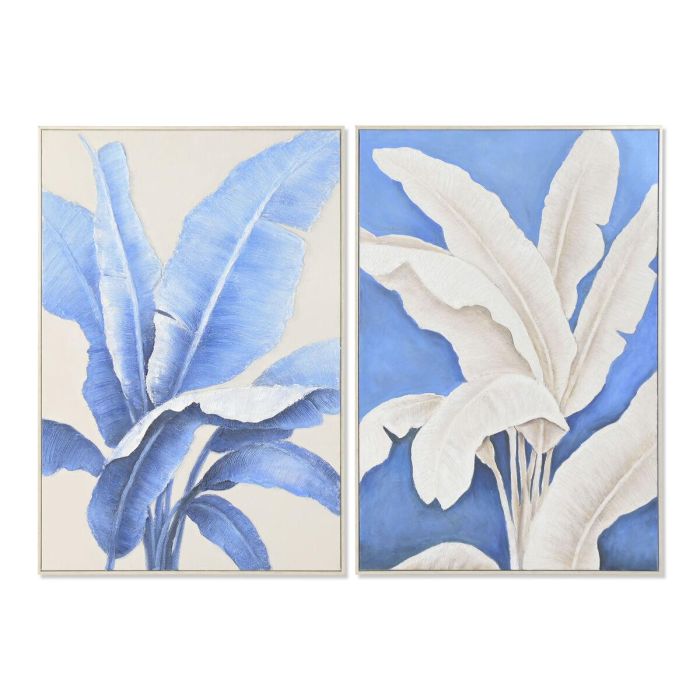 DKD Home Decor Cuadro Tropical de Lienzo y PS Azul Blanco 122.5 x 82.5 cm (2 Unidades) Hojas Palmera 0 DKD Home Decor Cuadro Tropical de Lienzo y PS Azul Blanco 122.5 x 82.5 cm (2 Unidades) Hojas Palmera 0