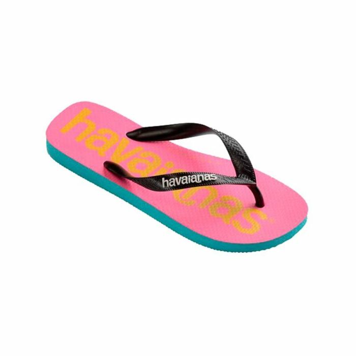 Chanclas para Mujer Havaianas Top Logomania Azul Rosa Chanclas para Mujer Havaianas Top Logomania Azul Rosa