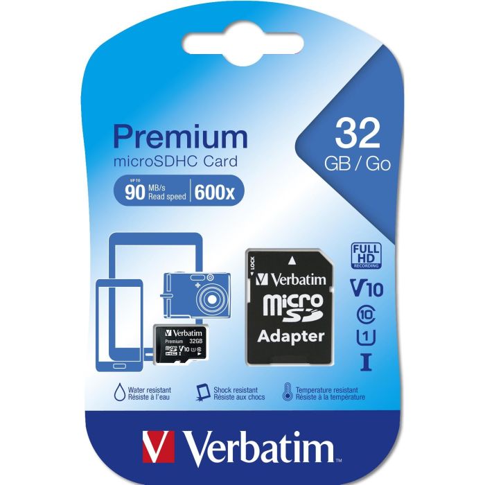 Verbatim Tarjeta de Memoria Micro SDHC 32GB Clase 10 de Alta Velocidad 10MB/s - Para Móviles, Cámaras y GPS con Adaptador SD 2 Verbatim Tarjeta de Memoria Micro SDHC 32GB Clase 10 de Alta Velocidad 10MB/s - Para Móviles, Cámaras y GPS con Adaptador SD 2