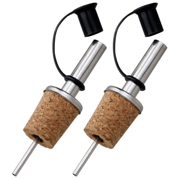 Cook Concept Juego de 2 Tapones Vertedor Acero Inoxidable Con Corcho Y Tapón Plástico 1 Cook Concept Juego de 2 Tapones Vertedor Acero Inoxidable Con Corcho Y Tapón Plástico 1