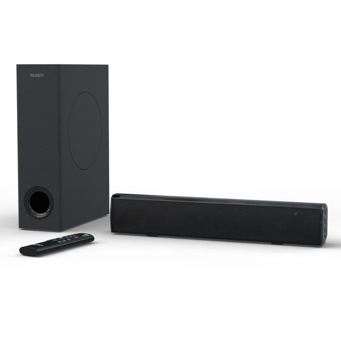 MAJORITY BOWFELL PLUS - Barra de sonido 2.1 - Bluetooth, USB, Entrada Óptica y Aux - Subwoofer con cable - Control EQ - 100W - Negro 3 MAJORITY BOWFELL PLUS - Barra de sonido 2.1 - Bluetooth, USB, Entrada Óptica y Aux - Subwoofer con cable - Control EQ - 100W - Negro 3
