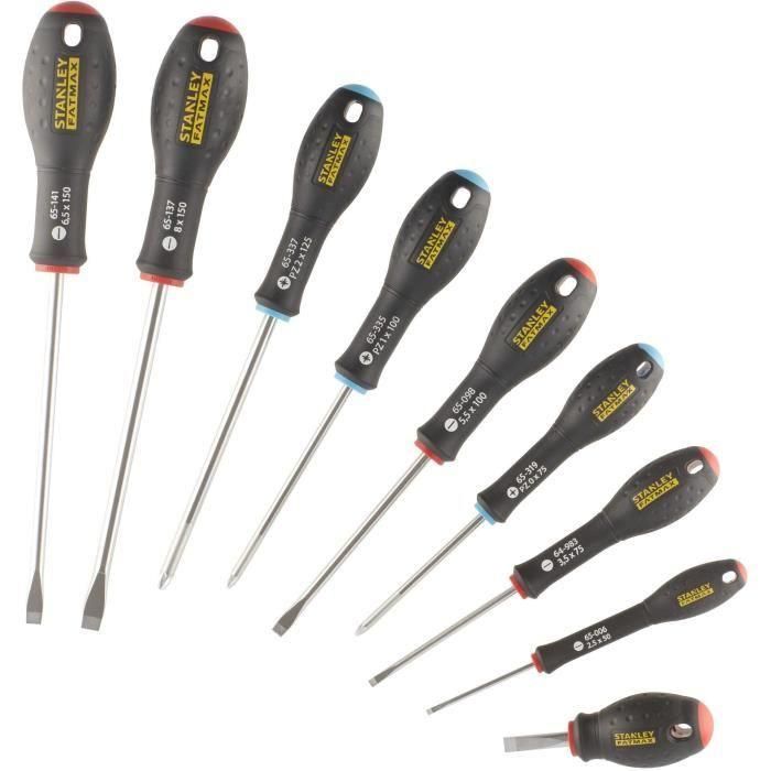 Juego de 9 destornilladores - STANLEY FATMAX - FMHT65424-0 - Electricista + Mecánico + Pozidriv 2 Juego de 9 destornilladores - STANLEY FATMAX - FMHT65424-0 - Electricista + Mecánico + Pozidriv 2