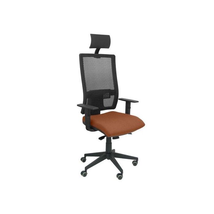 Silla Piqueras Y Crespo Horna Brazos Regulables Cabecero Incluido Mecanismo Sincro Apoyo Lumbar Respaldo Malla Transpirable Y Asiento Tapizado Bali Marron